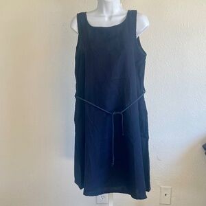 pip-squeak chapeau /100%Linen Dress/ Navy/ size-M/ Summer dress/